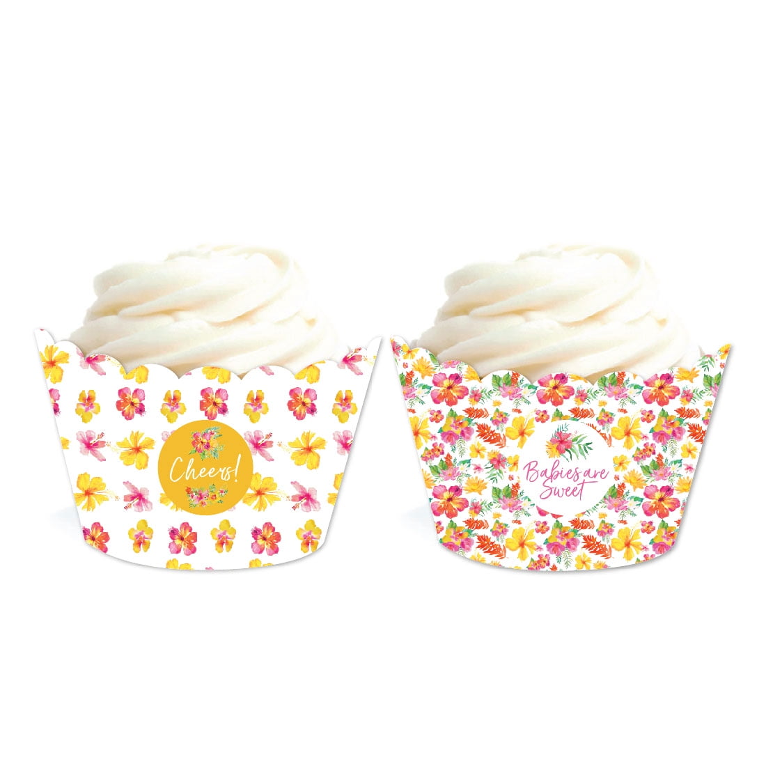 Tropical Floral Garden Party Baby, Cupcake Wrappers, 20Pack