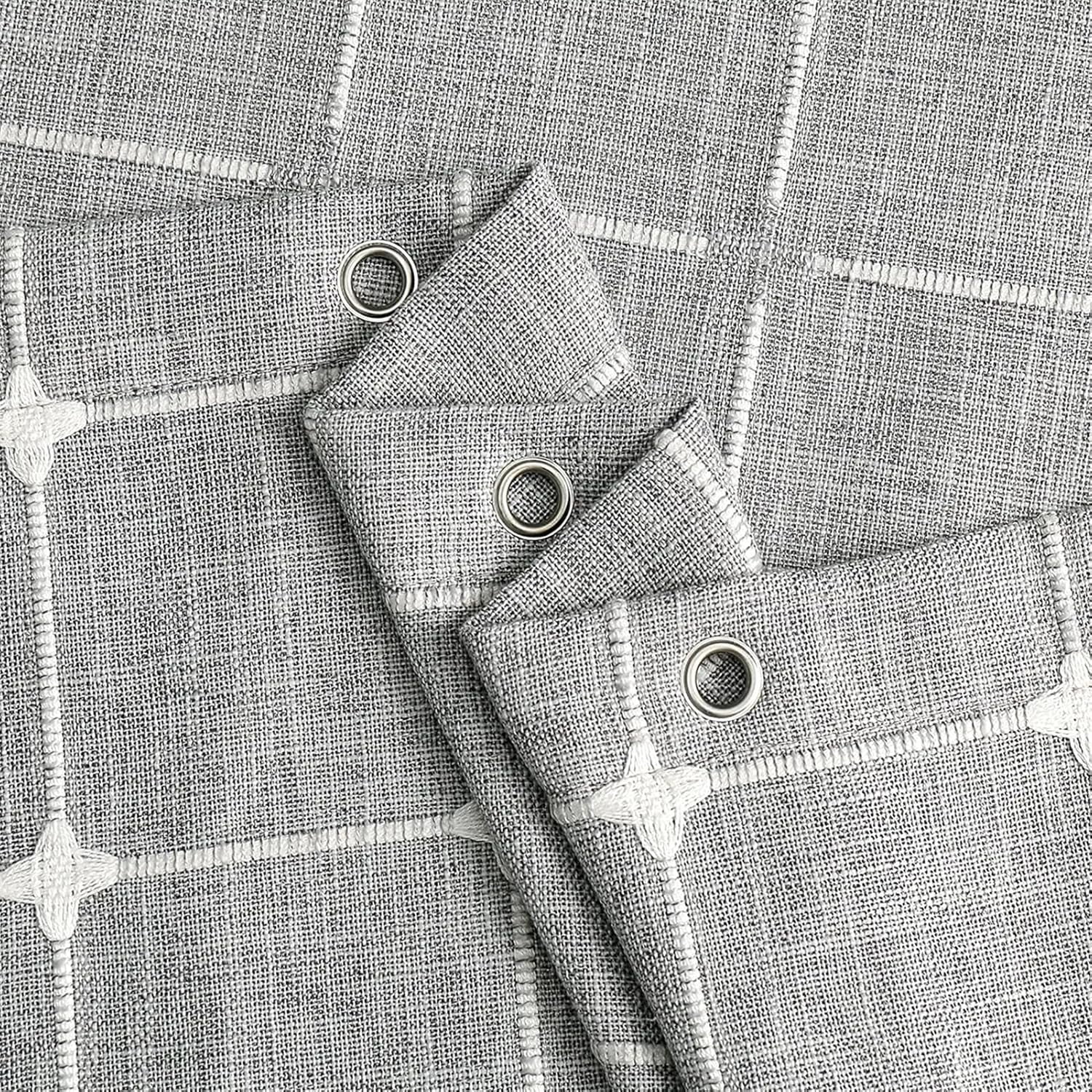 Zrodlmo Boho Farmhouse Shower Curtain with Hooks Rustic Cottagecore Fabric Bathroom Curtain with Tassels, 72" x 72", Gray