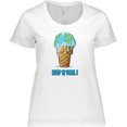 thumbnail image 3 of Inktastic Keep It Cool Melting Earth Ice Cream Cone Women's Plus Size T-Shirt, 3 of 5