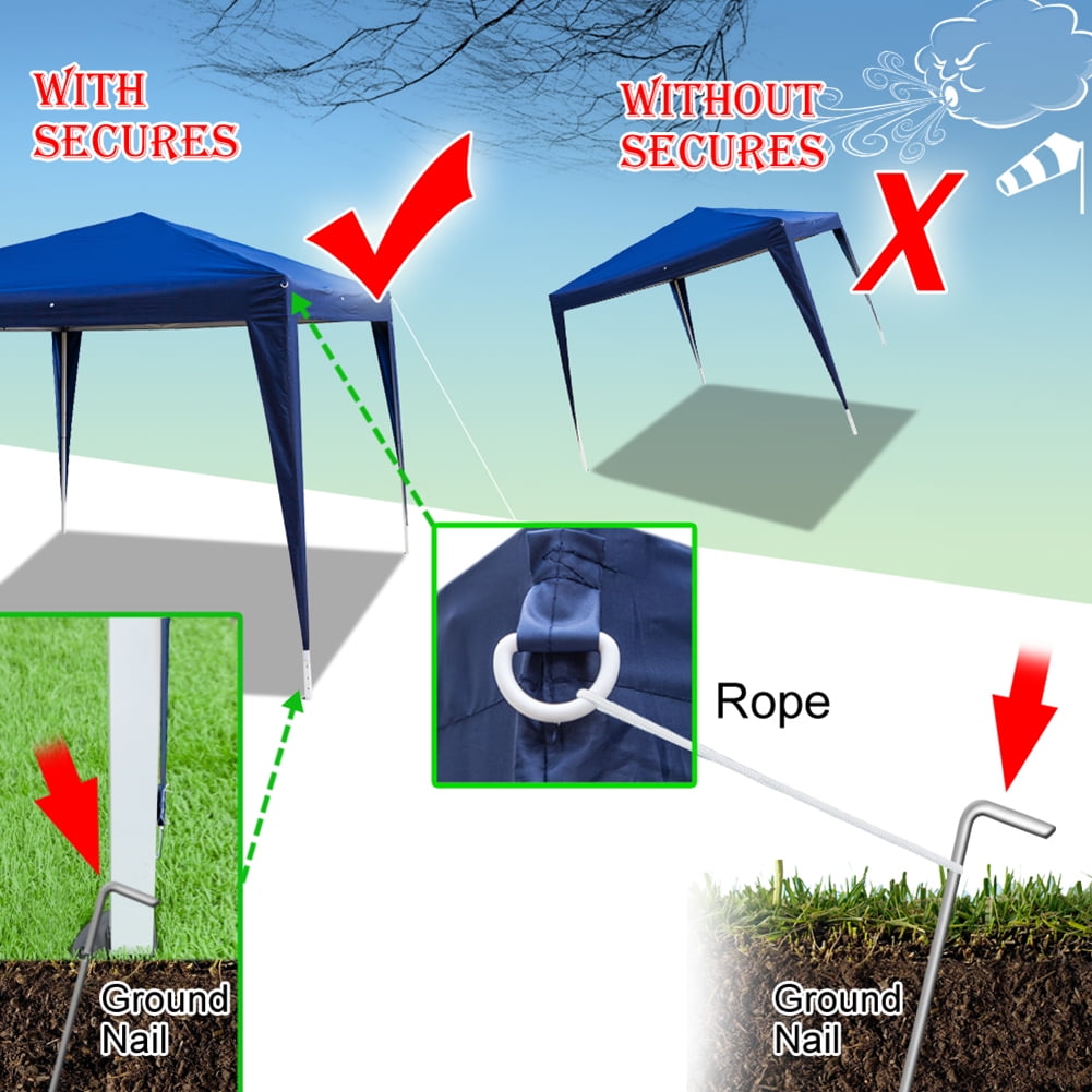 Aimee Lii 118"x118" Canopy Tent Awnings for Decks, Backyard Canopy Gazebo, Awnings for Patio Waterproof, Outdoor Patio Awnings for Party Camping BBQ Events, Blue