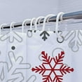 thumbnail image 4 of 72x72 Red Christmas Snowflakes Shower Curtains for Winter Grey Merry Xmas Its Cold Outside Bath Bathroom Decors Silver Glitter Sparkle Home Fabric Waterproof Shower Curtain Set with 12 Hooks, 4 of 5