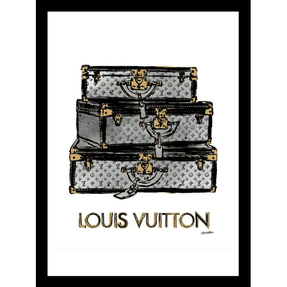 Venice Beach Collection's Designer Fashion Travel Trunks 14x18 Framed Print