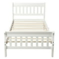 thumbnail image 6 of Tcbosik Twin Size Wood Platform Bed with Headboard and Footboard, Bed Frame with Slat Support for Bedroom Guest Room, White, 6 of 9