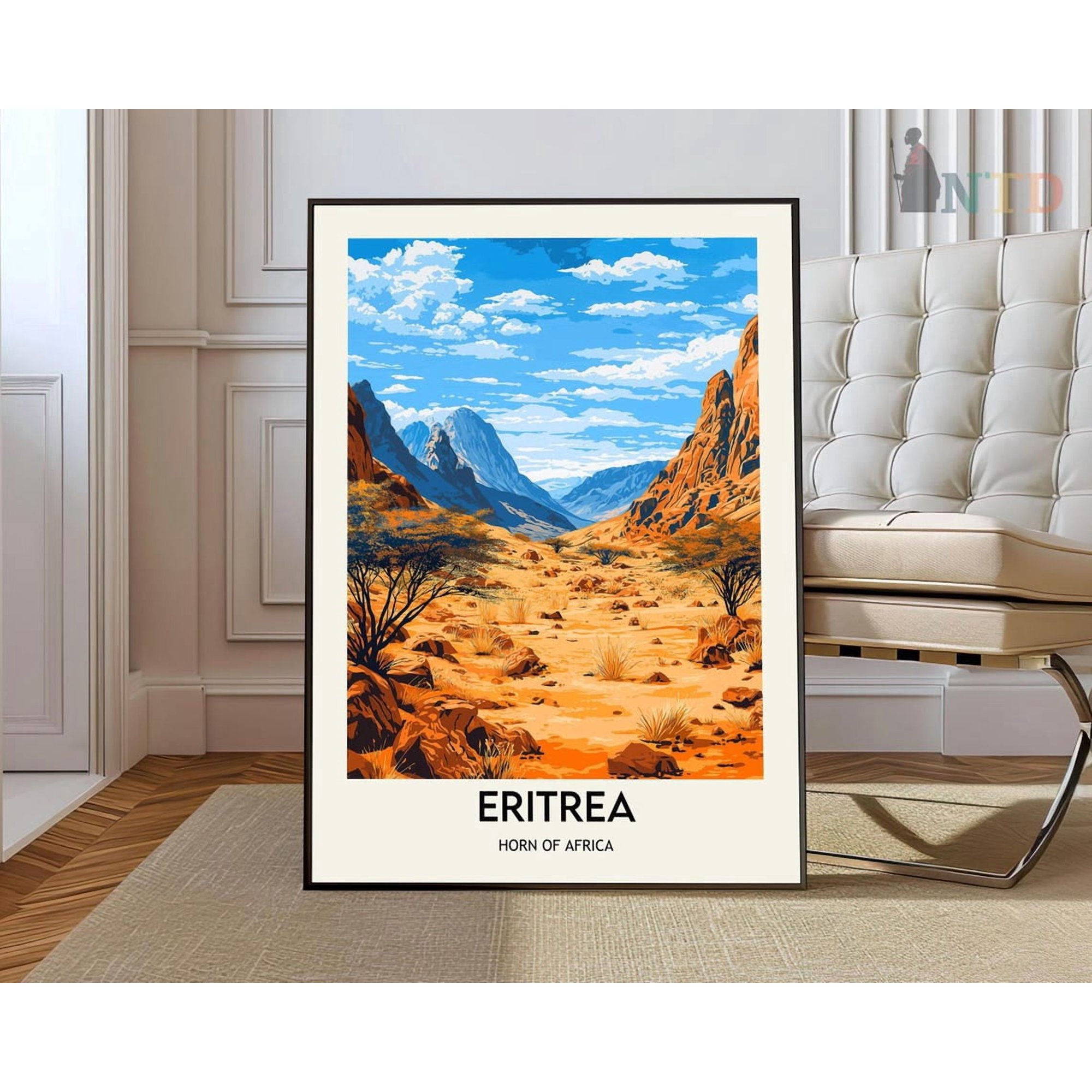 Eritrea Travel Poster, African Landscape And Cultural Home Decor