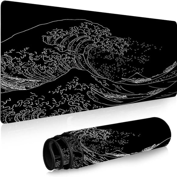 Alfombrilla para Ratón XXL Profesional (800 * 300 * 3 mm), Mousepad de Escritorio Grande, Impermeable y Antideslizante, para Gamer, Empleado, Ordenador, PC, Laptop(Ondulada)
