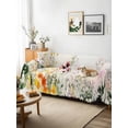 thumbnail image 3 of Beige Floral Spring Couch Cover, Vintage Farmhouse Flowers Sofa Cover Blanket for Loveseat Couches, Sectional Sofa Slipcover Furniture Protector for Living Room Bedroom 71''x118'', 3 of 9