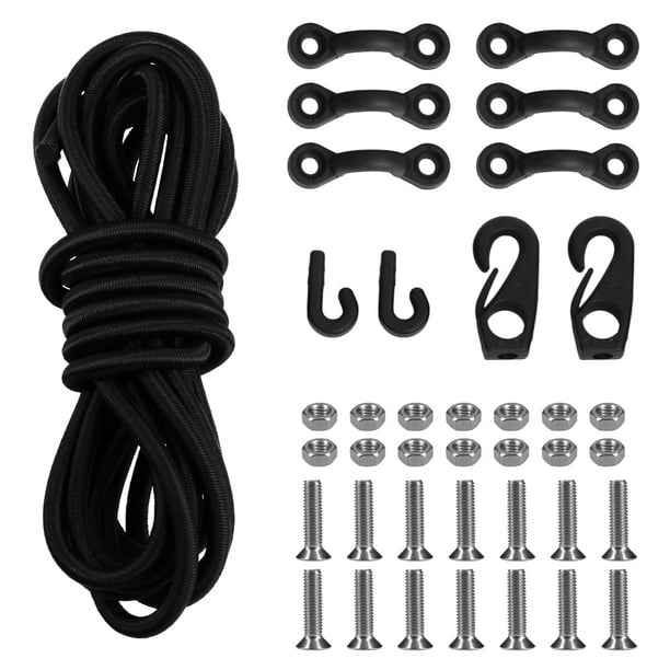 Lixada Kayak Bungee Cord Deck Rigging Kit Tie Down Pad Eye J Hooks