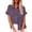 Purple Shirts, variant on CAIVO Fashion Women's Solid Color Linen Casual Loose Short Sleeve Button Shirt Holiday Summer Blouse Back To School Tops