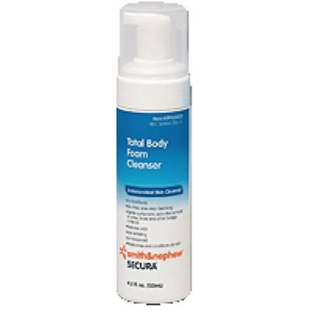 Smith and Nephew Inc Secura Total Body Foam Antimicrobial Skin Cleanser 4-1/2Oz Dispenser, No-rinse, pH-balanced (1