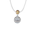 thumbnail image 2 of Delight Jewelry Silvertone Shamrock - Round Seal Mia Monkey Charm Necklace, 2 of 4