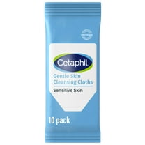 Cetaphil Gentle Skin Travel Size Facial Cleansing Cloth Wipes for Face and Body, Fragrance Free, 10 ct​