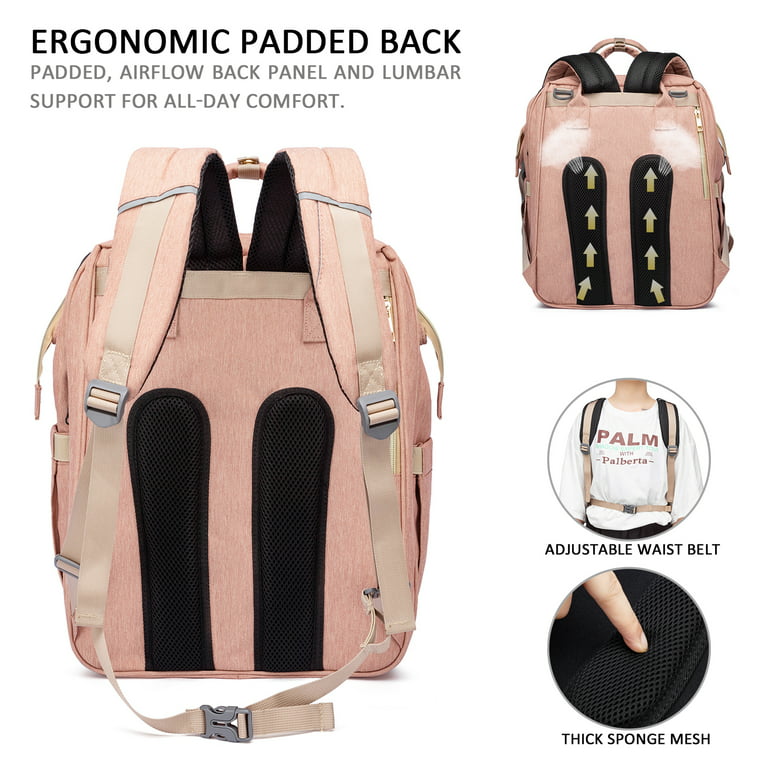 Baby Essentials 5-in-1 Diaper Backpack Pink