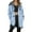 Blue, variant on Womens Jacket Longline Jackets Christmas Print Winter Cozy Lined Full Zip Outerwear for Cold Weather Women's Coats Black L