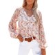 thumbnail image 1 of VISgogo, camiseta de gasa de manga larga para mujer, estampado Floral, jerséis casuales elegantes con cuello en V, Tops de oficina, ropa de calle VISgogo moda, 1 of 9