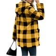 thumbnail image 4 of Jovrlynd Womens Winter Fleece Lined Jacket Plaid Button Down Long Sleeve Warm Hooded Coats with Pockets, S-2XL, 4 of 7