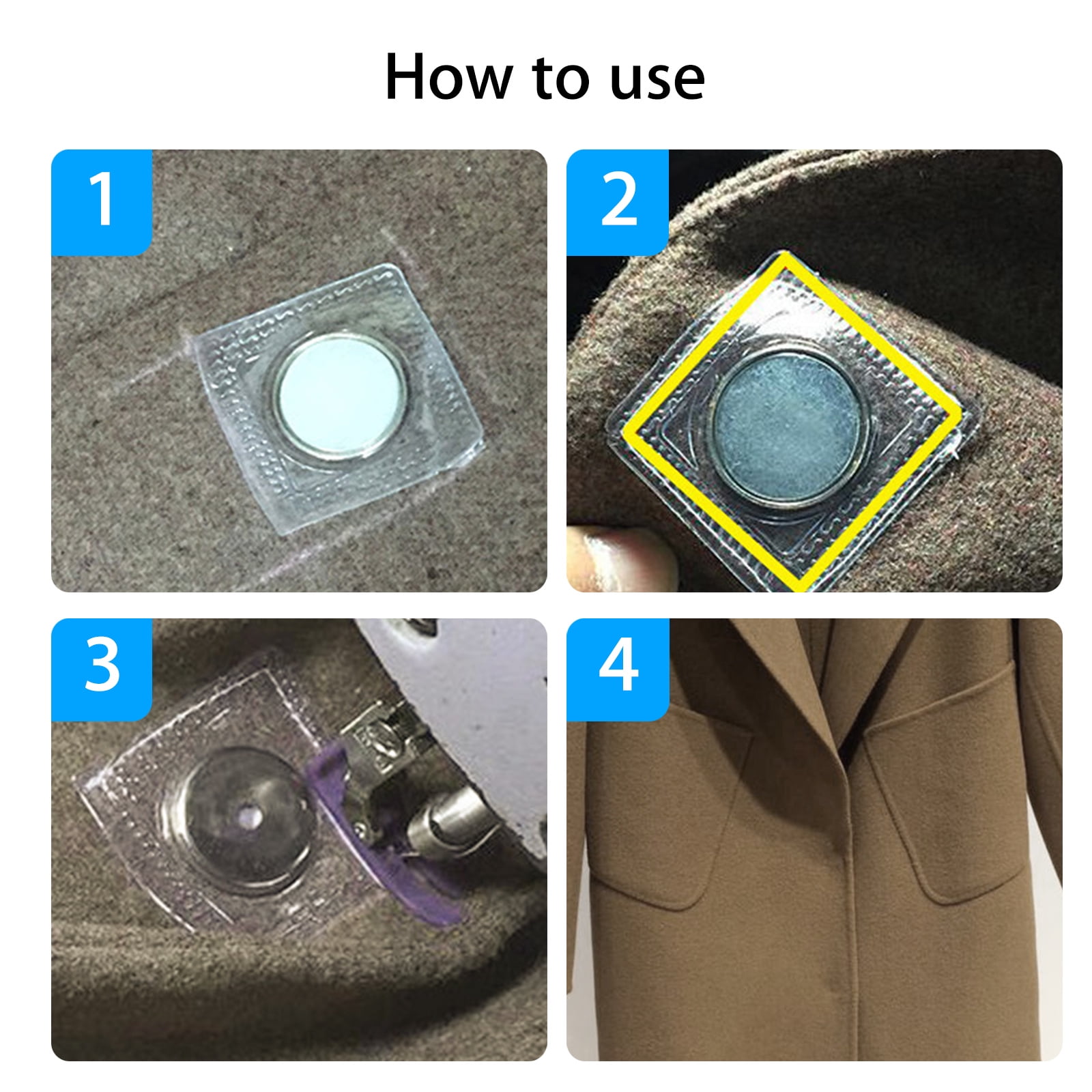 TSV Invisible Magnet Snap Set, 30mm PVC Closure for Bags, Purses