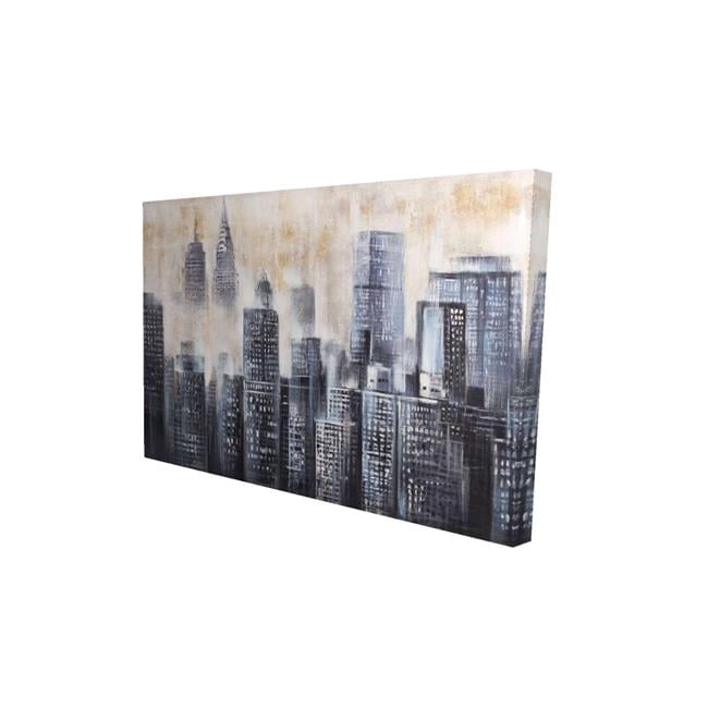 Begin Home Decor 2080-2436-CI238 24 x 36 in. Buildings Through the Clouds - Beige Cities Canvas Art for Home