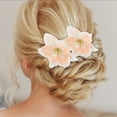 thumbnail image 2 of Unique Bargains 2 Pcs Duckbill Clip Simulated Flower Hair Clips for Women Orange, 2 of 5