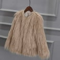 thumbnail image 3 of Hduncf Girls Faux-Fleece Jacket Coat Winter Snowday Thick Warm Fashion Cool Clothes for Girl Khaki S, 3 of 6