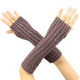 thumbnail image 1 of Guantes de lana de punto cálido para brazo de muñeca para mujer Mitones largos sin dedos de invierno ShuxiuWang 8390611689773, 1 of 1