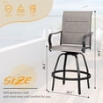 thumbnail image 2 of Walsunny Patio Swivel Bar Stools Set of 2, Outdoor Bar Height Patio Stools & Bar Chairs with High Back and Armrest for Backyard, Lawn Garden, Balcony and Pool , Gray, 2 of 8