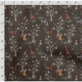 thumbnail image 4 of Soimoi Animals Printed, Cotton Satin Spandex, Sewing Fabric by The Yard 54 Inch Wide, Decorative Fabric for Dresses and Home Accents, Brown, 4 of 5