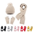 thumbnail image 2 of ZQUUVOU Winter Beanie Hat Scarf Gloves Set for Women Men Knit Hat Warm Long Scarf Gloves Thickened Pullover Hat Pink, 2 of 4
