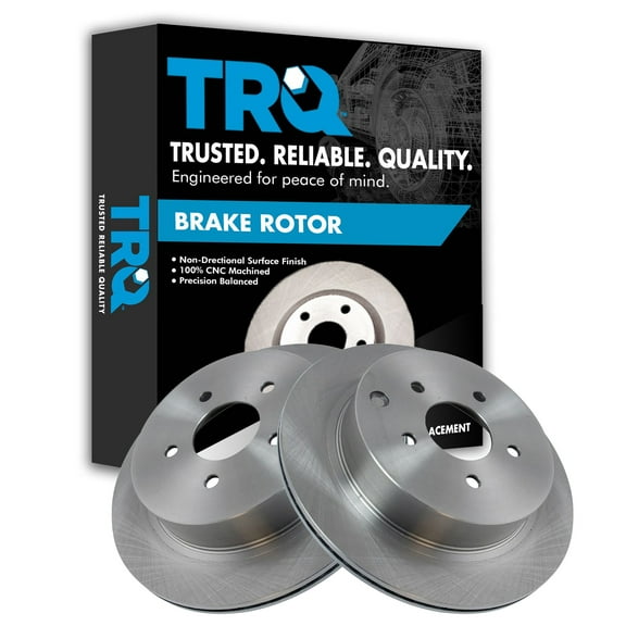 TRQ Rear Disc Brake Rotor Pair Set for FX35 / FX37 / FX45 / JX35 / M35h / M37 / M56 / Murano / Pathfinder / Q50 / Q70 / Q70L / Quest / QX60 / QX70