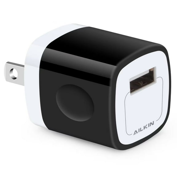 AILKIN Charger Block,USB Wall Charger Adapter,USB Fast Charging Cube Station Plug Charger Blocks iPhone Wall Charger,Black