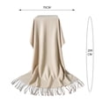 thumbnail image 6 of Eoperou Women Winter Scarf Tassel Solid Color Wide Long Warm Thick Decorative Sunshade Shoulder Neck Lady Prom Party Shawl, 6 of 8