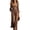 Brown, variant on Wenini Women's Fashion Button Plaid Print Jumpsuit Casual Long Sleeve Wide Neck Wide Leg Jumpsuit