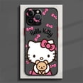 thumbnail image 3 of Funda de teléfono Sanrio Hello Kitty para iPhone, 15, 14, 13, 12, 11 Pro Max, mini, XS, XR, X, 8, 7, 6 Plus, SE, cubierta translúcida esmerilada de TPU, 3 of 5