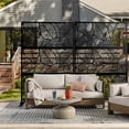 thumbnail image 2 of MAYEERTY 72×47" Outdoor Black Metal Privacy Panel Screen for Backyard & Garden, Leaf Pattern, 2 of 9