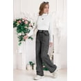 thumbnail image 5 of OYYN Girls Baggy Wide Leg Jeans High Rise Bow Embroidery Straight Pants Casual Fashion Cute with Pockets Grey Jeans Size 13, 5 of 5