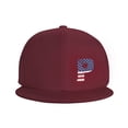 thumbnail image 3 of DouZhe Flat Brim Cap Snapback Hat, Alphabet P America Usa Flag Prints Adjustable Red Adult Baseball Cap, 3 of 6
