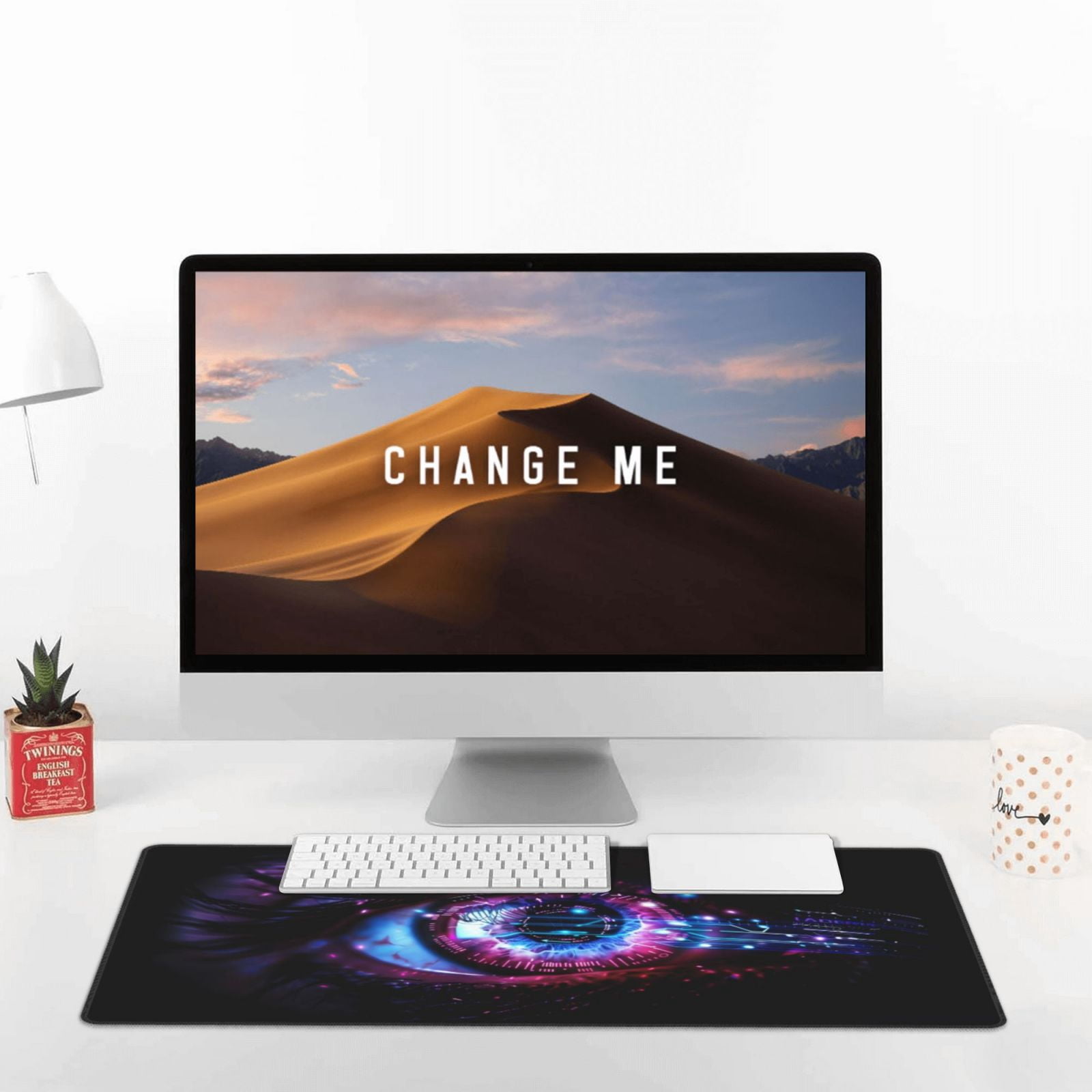 Rateoe v Print Mouse Pad - Extended Large Gaming Mousepad,Non-Slip Stitched Edge,16x29.5 Inch