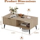 thumbnail image 3 of 41.34-pulgada de madera coffee mesa: two-tier design con almacenamiento gabinete, wave-style sliding doors - moderno y functional para estilo rural sala de estar, oficina, o lounge (natural), 3 of 7
