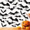 thumbnail image 2 of 140X Bats Wall Decor, 3D Bat Halloween Decoration Stickers For Home Waterproof, 2 of 6