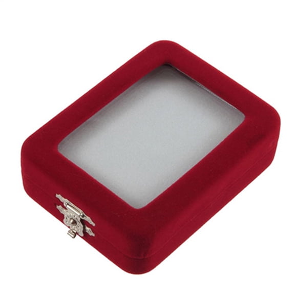 Naierhg Red Velvet Gift Jewelry Box Case Display Holder for Ring Bracelet Bangle Earrings