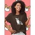 thumbnail image 2 of Monochrome Corgi Watercolor T-Shirt Women -Image by Shutterstock, Female Medium, 2 of 4