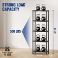 thumbnail image 6 of WORKPRO 5-Tier Plastic Storage Shelf, Black Freestanding Utility Organizer for Garage, Laundry Room & Basement, 6 of 8