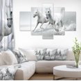 thumbnail image 1 of Running White Horses - Animal Canvas Art Print, 1 of 3