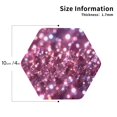 thumbnail image 2 of Glitter Sparkles Shimmer Set of 6 Faux Leather 4 Inch Coasters Drinks Tabletop Home Dinning Hexagon, 2 of 6