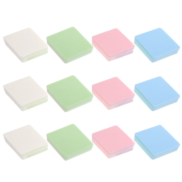12 unids Portátil Polvo Puffs Hogar Face Puffs Rhombic Pown Pads Maquillaje Accesorio