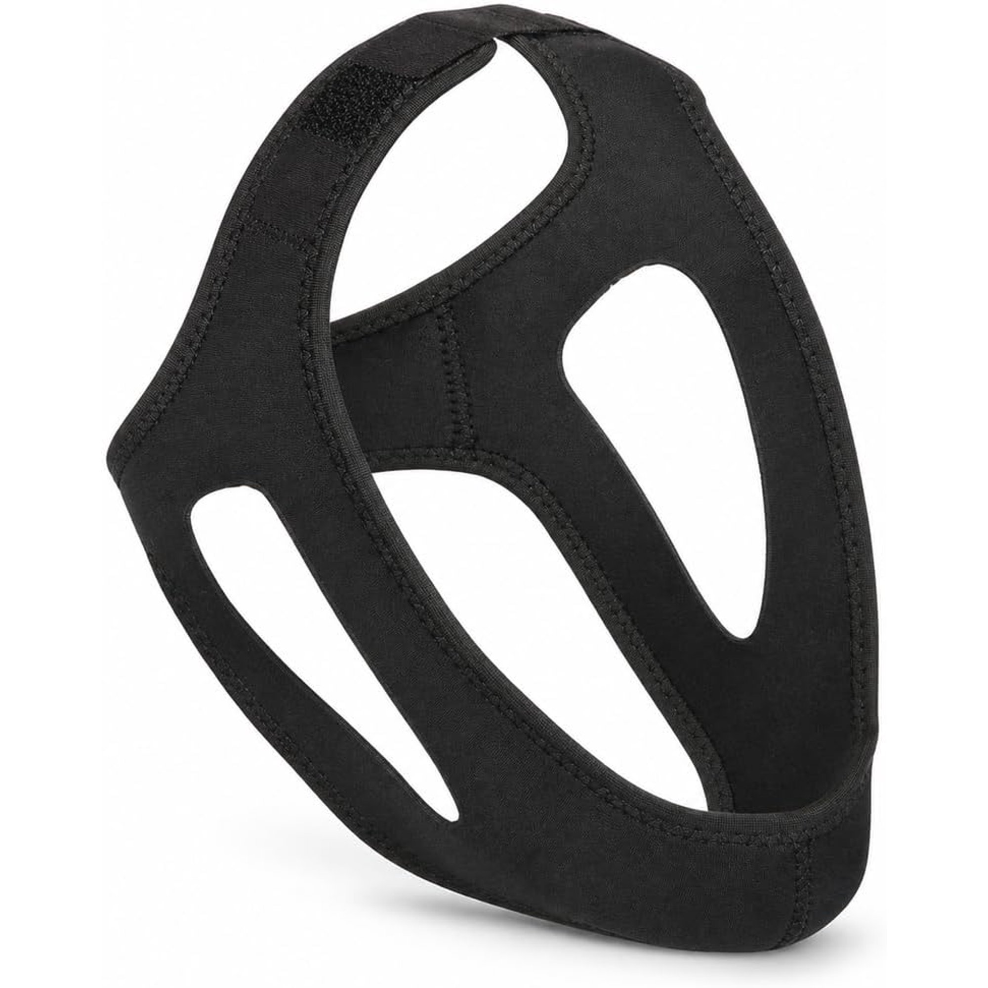 1 Pack Black Adjustable Sleep Chin Strap, Breathable Jaw Support Wrap for Men and Women, Bedtime and Travel