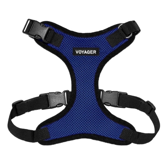 Voyager Step-In Lock Pet Harness - All Weather Mesh, Adjustable Step In Harness for Cats and Dogs by Best Pet Supplies - Royal Blue/Black Trim, XL