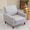 thumbnail image 2 of IULULU Accent Sofa Chair, Linen Fabric Upholstered Mid-Century Modern Single Armchair with Armrest & Backrest Soft Comfy for Living Room, Bedroom Reading, Light Grey, 2 of 15