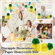 Bzoosio Pineapple Decorations Tissue Paper Honeycomb Ball Pineapple Hanging Fans Lantern
