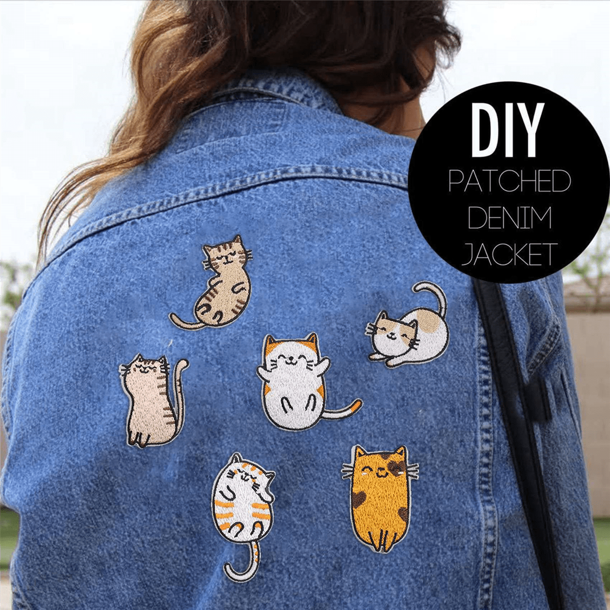 Embroidered Iron on Patches, 90PCS Vivid Cute Cat Embroidery Patches for Jeans Jackets Sewing Applique DIY Accessory