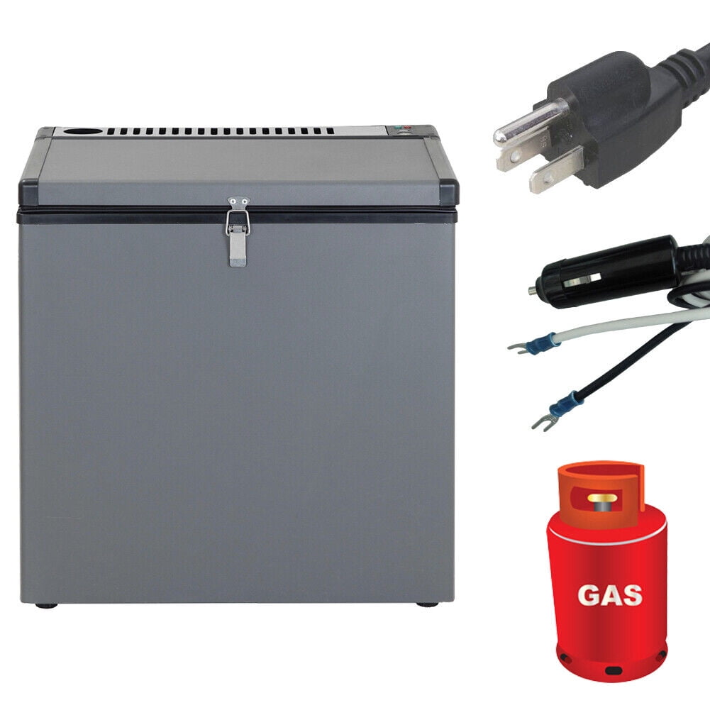 Smad Propane Gas Chest Freezer 2.5 Cu Ft 110V /12V /LPG Offgrid Removable Basket and Lock